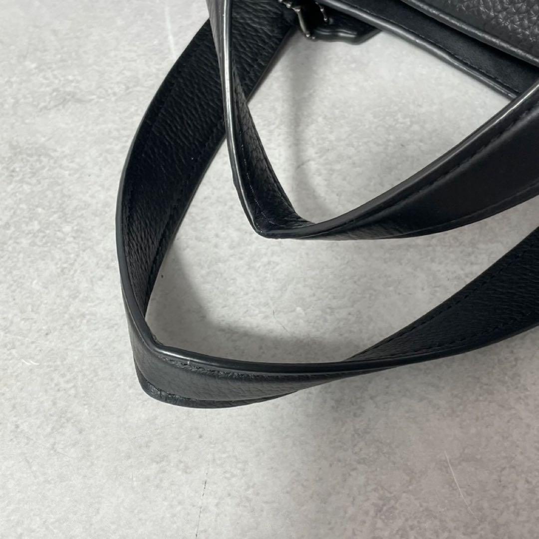 【美品】コーチ グラハム ビジネスバッグ 2way シボ革 A4収納可 ブラック