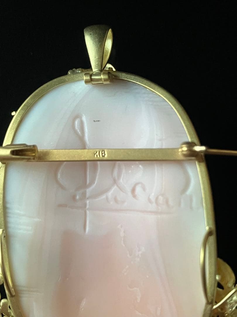 カメオ　18Kペンダントブローチ