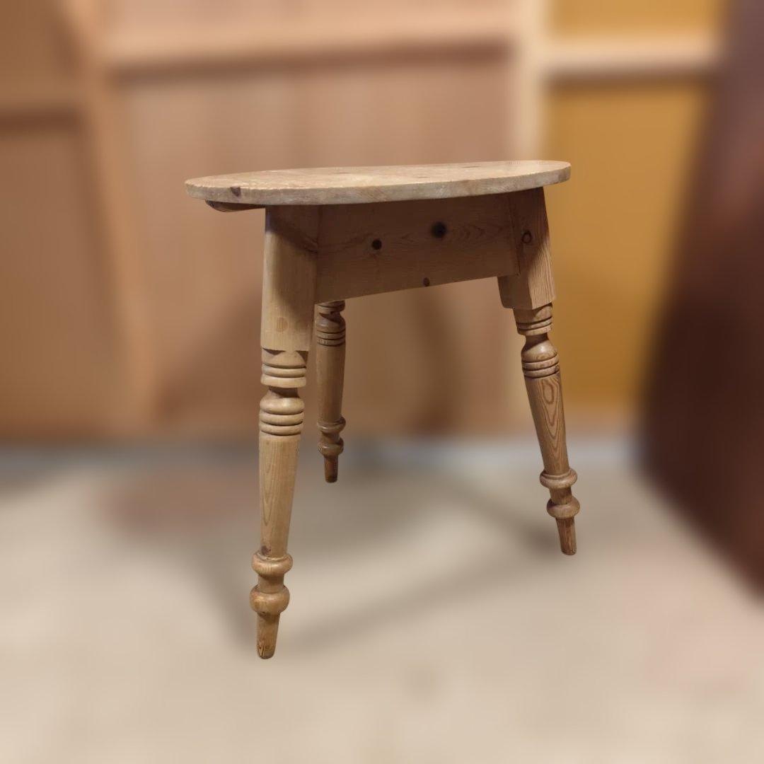 英国風 クリケットテーブル 無垢材 ろくろ脚 アンティーク 丸テーブル