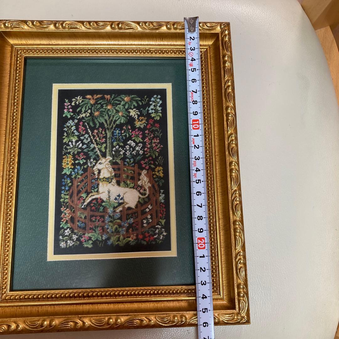刺繍　アート ユニコーン　ゴブラン