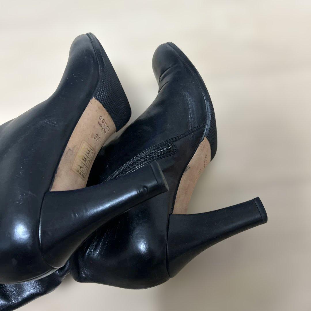 l*a様 GUCCI ブラックレザー ロングブーツ