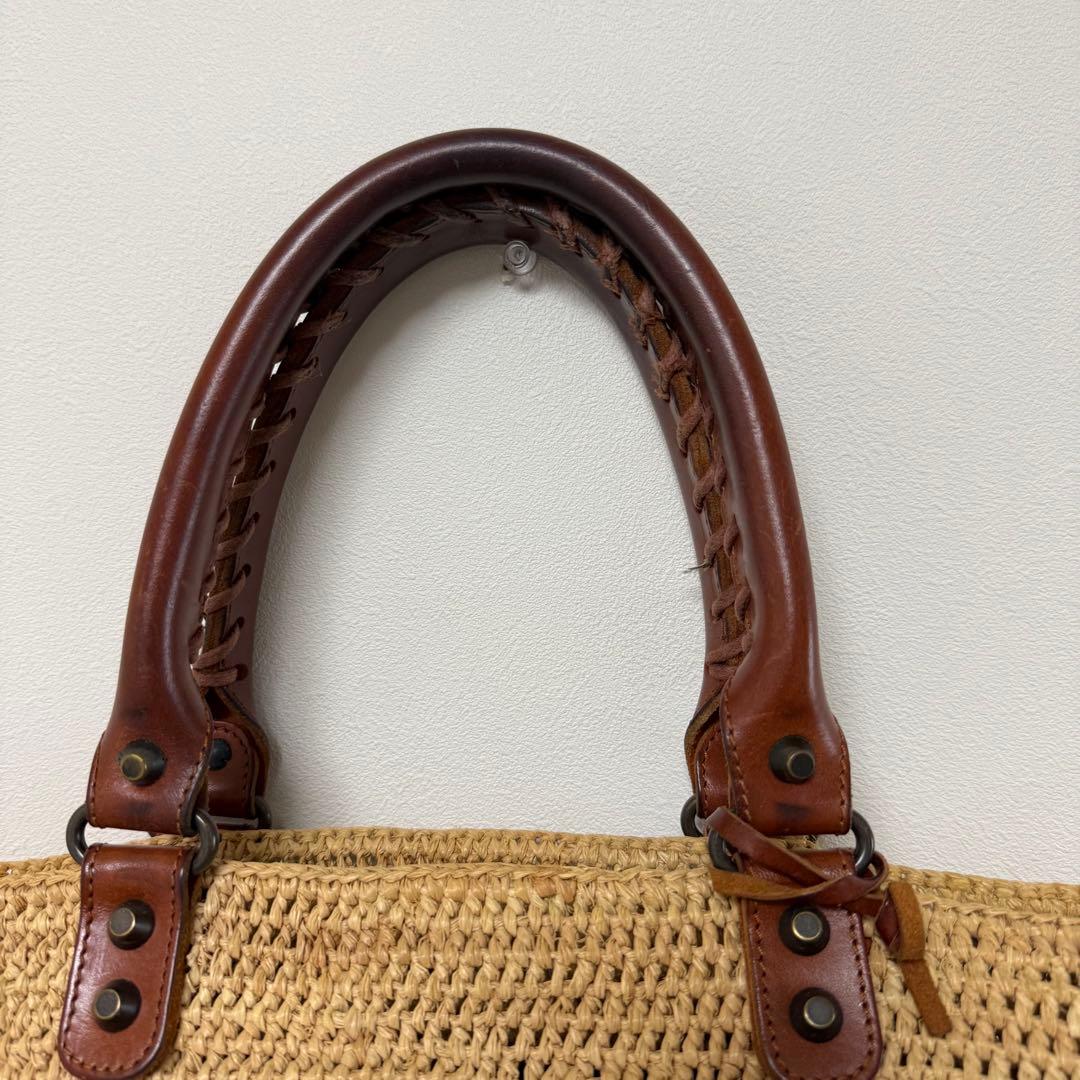 BALENCIAGA バレンシアガ カゴバッグ ボーダー マリン