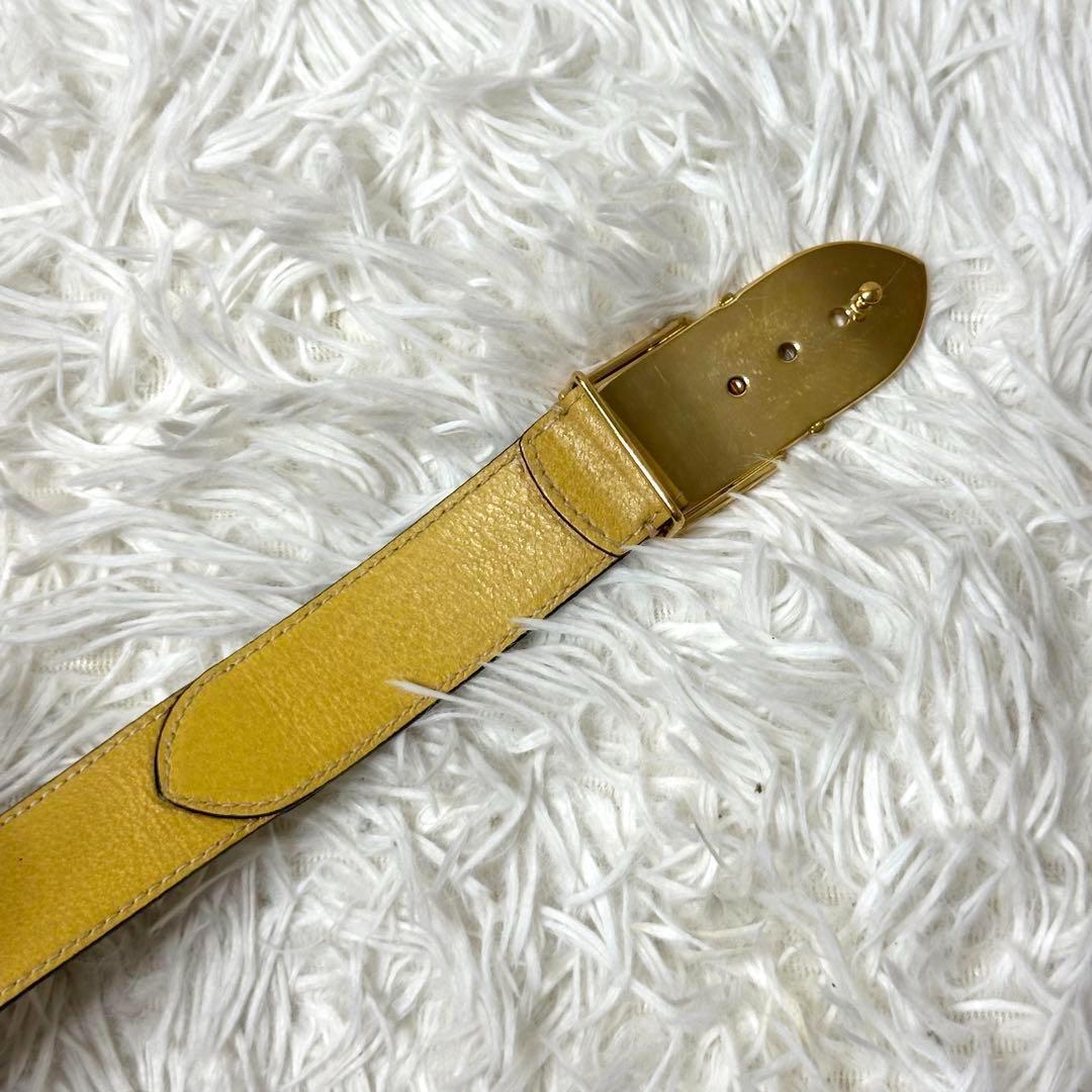 ⭐️極美品⭐️GUCCI ゴールドバックル　レザーベルト　希少デザイン