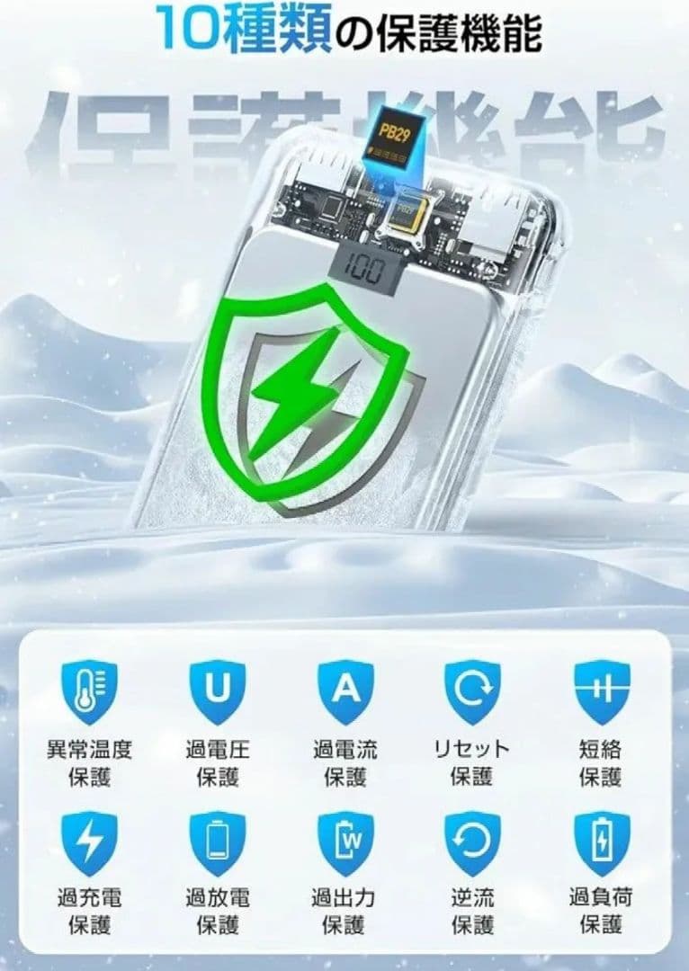 モバイルバッテリー 大容量 軽量 3台同時充電 最大2.4A出力 急速充電