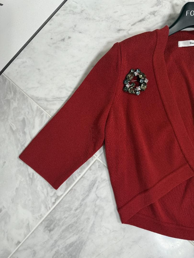 未使用級★Rene ルネ ボレロ 34 レッド ロゴプレート