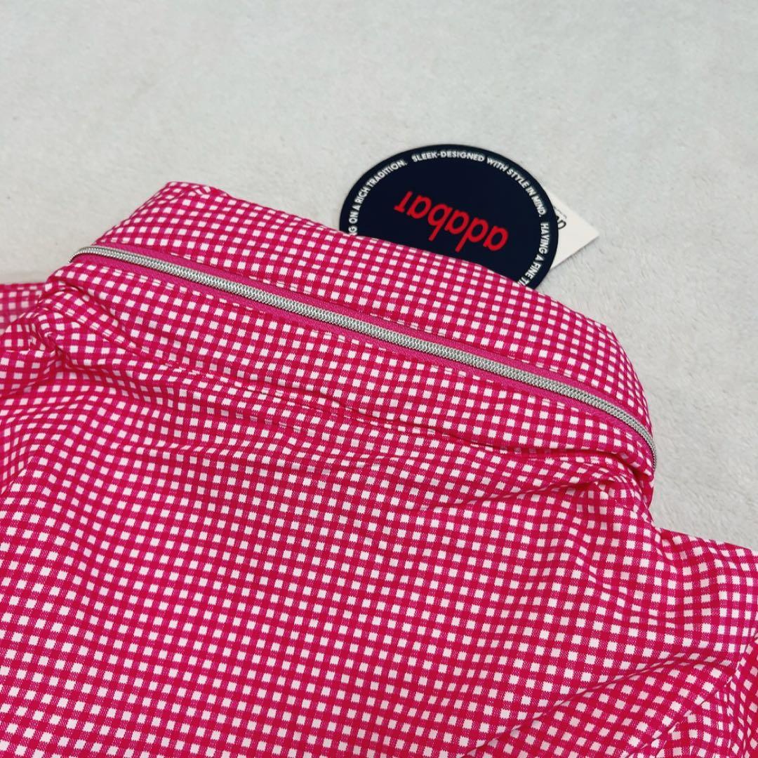 新品　近年　アダバット　2WAY レインワンピース　ピンク チェック　フード