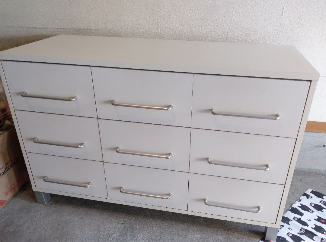 ホワイト 木製チェスト