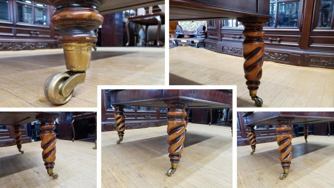 i51　アンティーク　スペイン製　真鍮　ツイストレッグ　センターテーブル