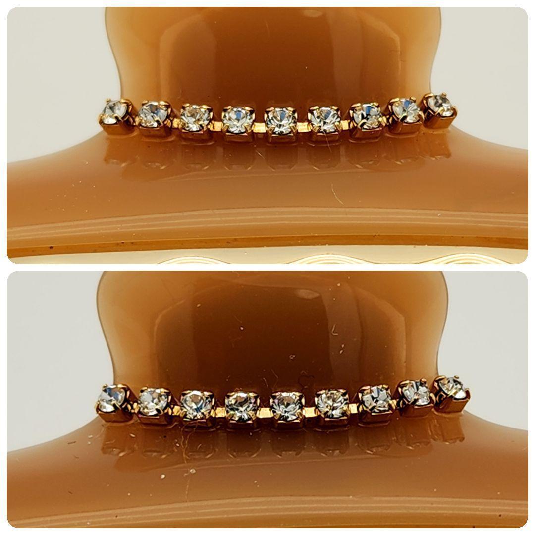 ☆acca☆ ヘアクリップ ラインストーン ピンクベージュ ゴールド.