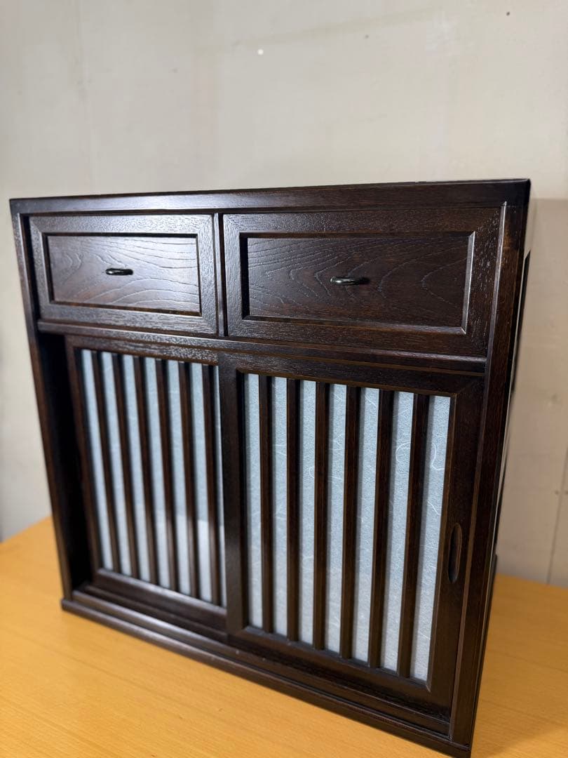 【引取り可】サイドボード 木製 キャビネット 和風 チェスト 無垢 完成品