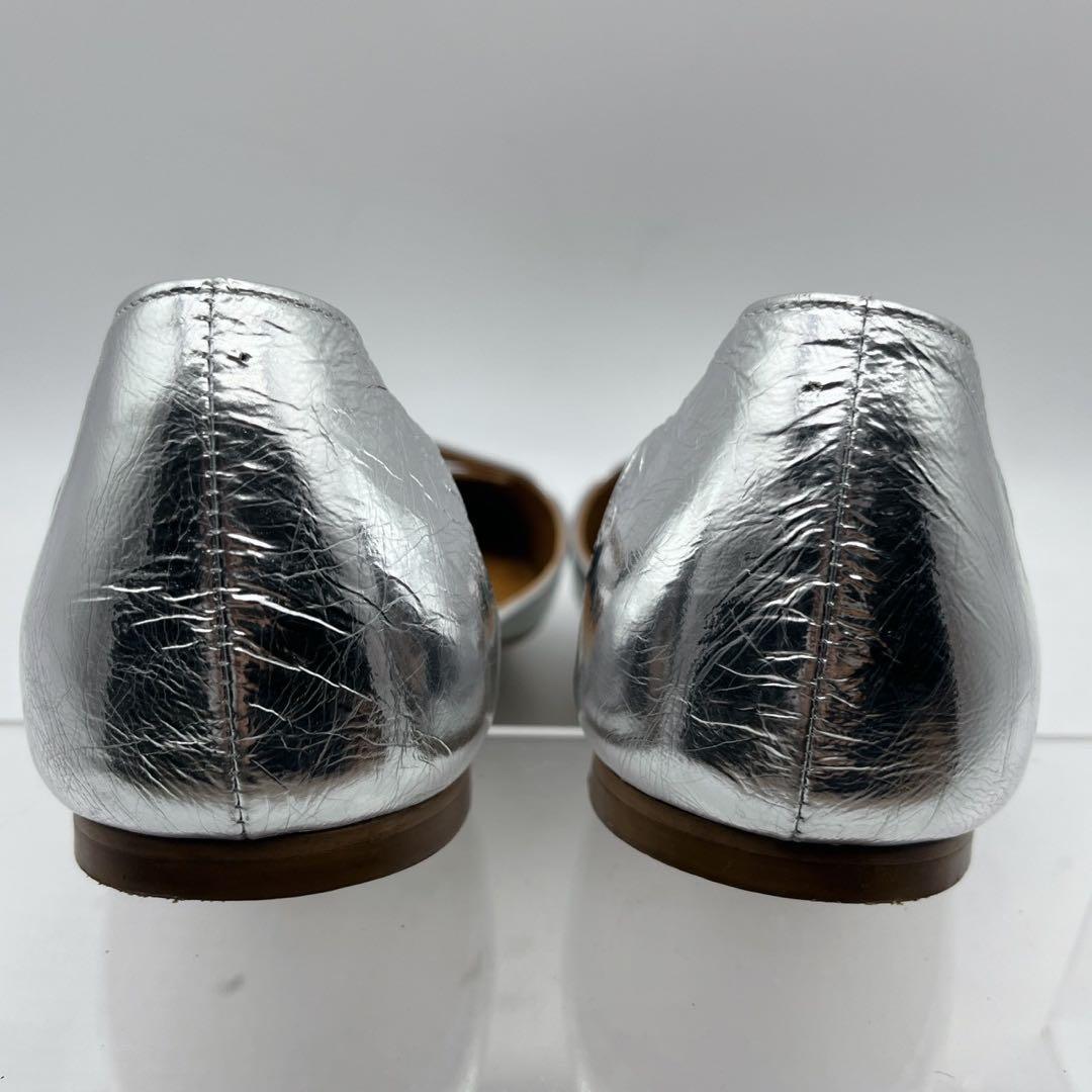 大人気❗️美品✨ピッピシック アンバー スクエアトゥ フラットシルバー 38 25