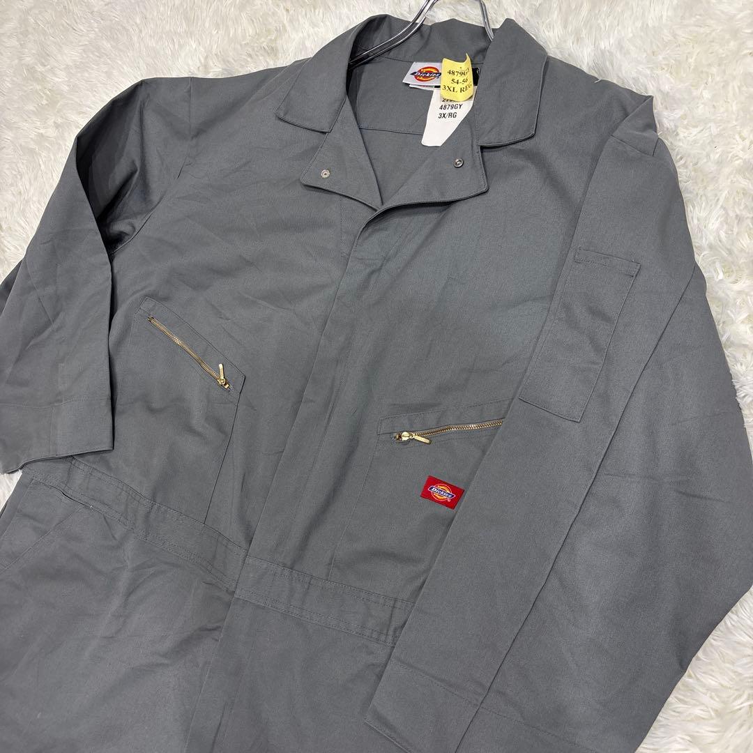 新品未使用 希少サイズ ディッキーズ オールインワン つなぎ グレー 3X