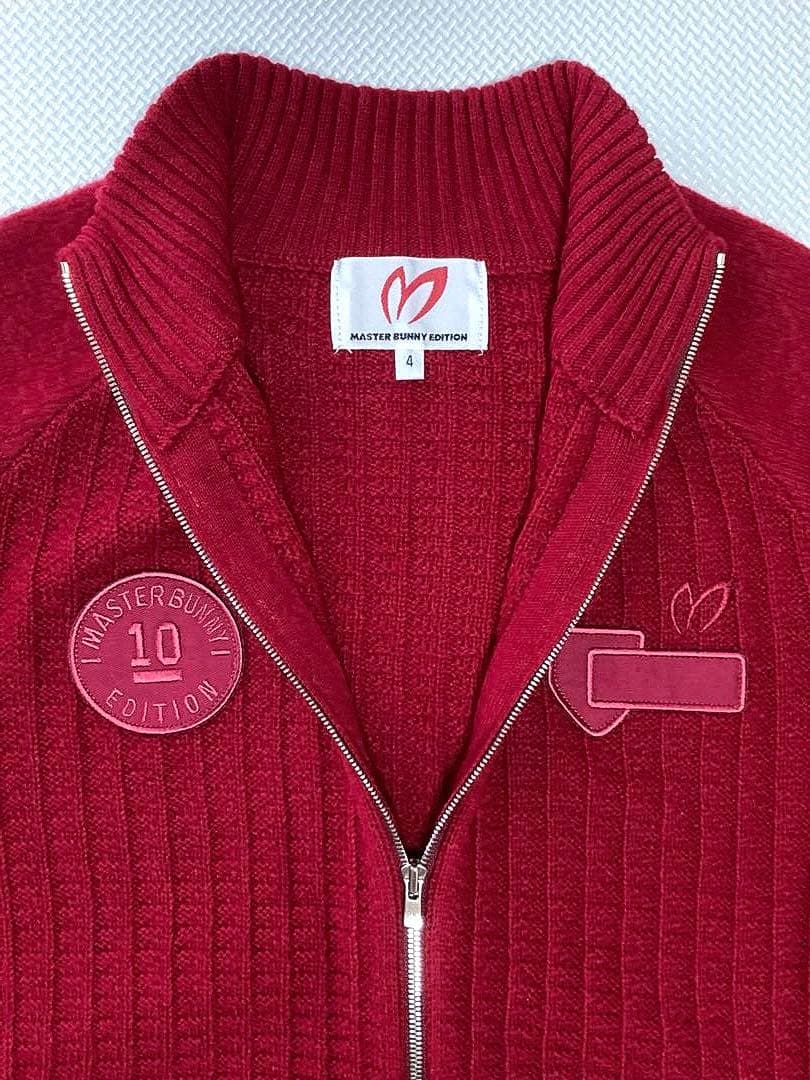 マスターバニーエディション リブ編みニット フルジップブルゾン（RED／4）