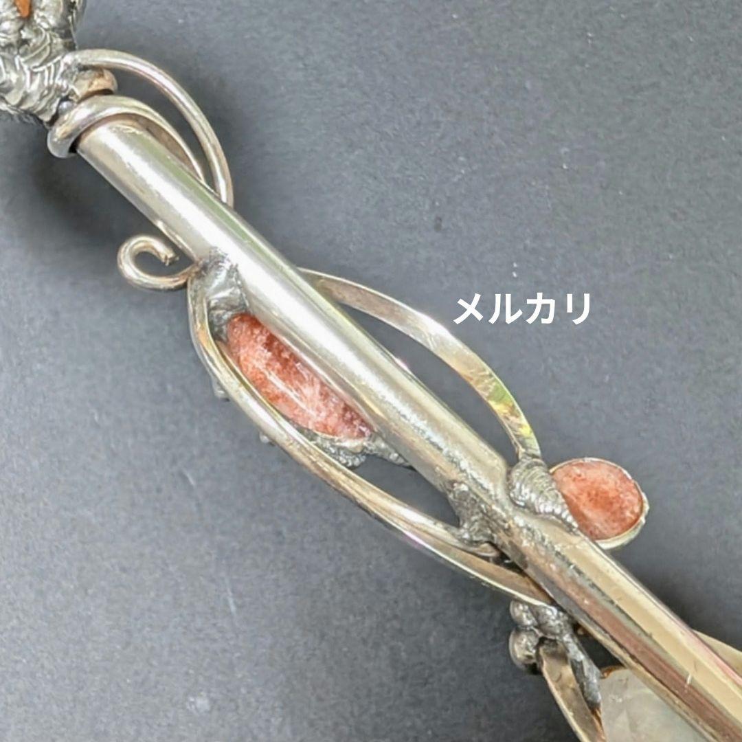 レア石使用！　スモーキークォーツ ウィズガーネット＆オレンジルチルクォーツワンド