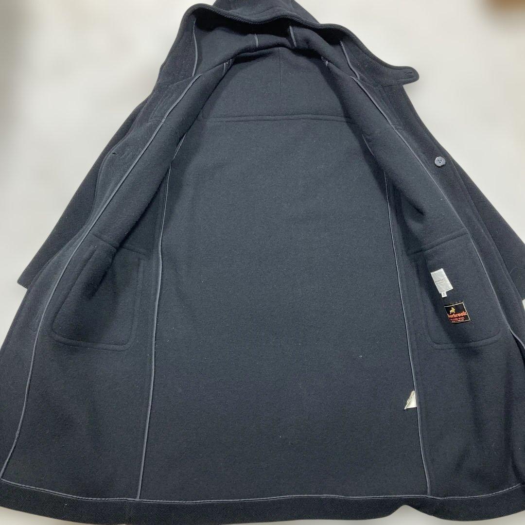 極美品 タケシヤジマ ダッフルコート ムーアブルック ヘリンボーン XL相当 黒