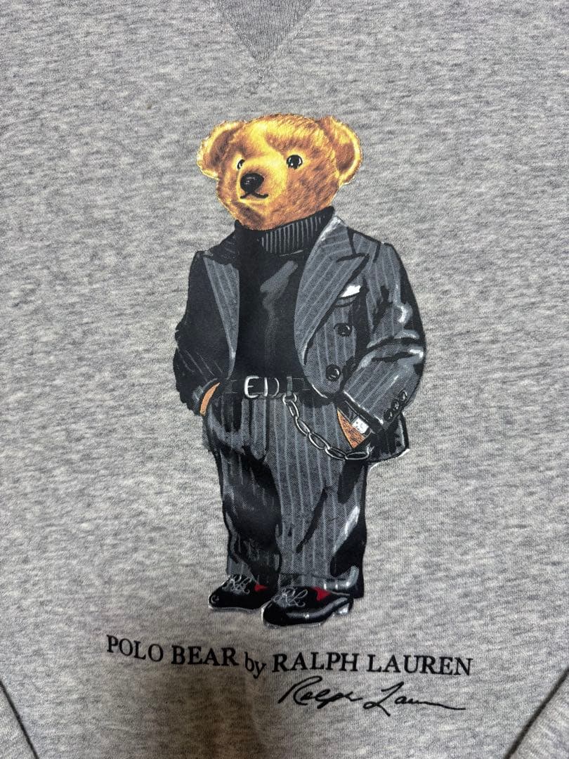 試着のみポロラルフローレン ポロベア スウェット グレー 裏起毛 トレーナー