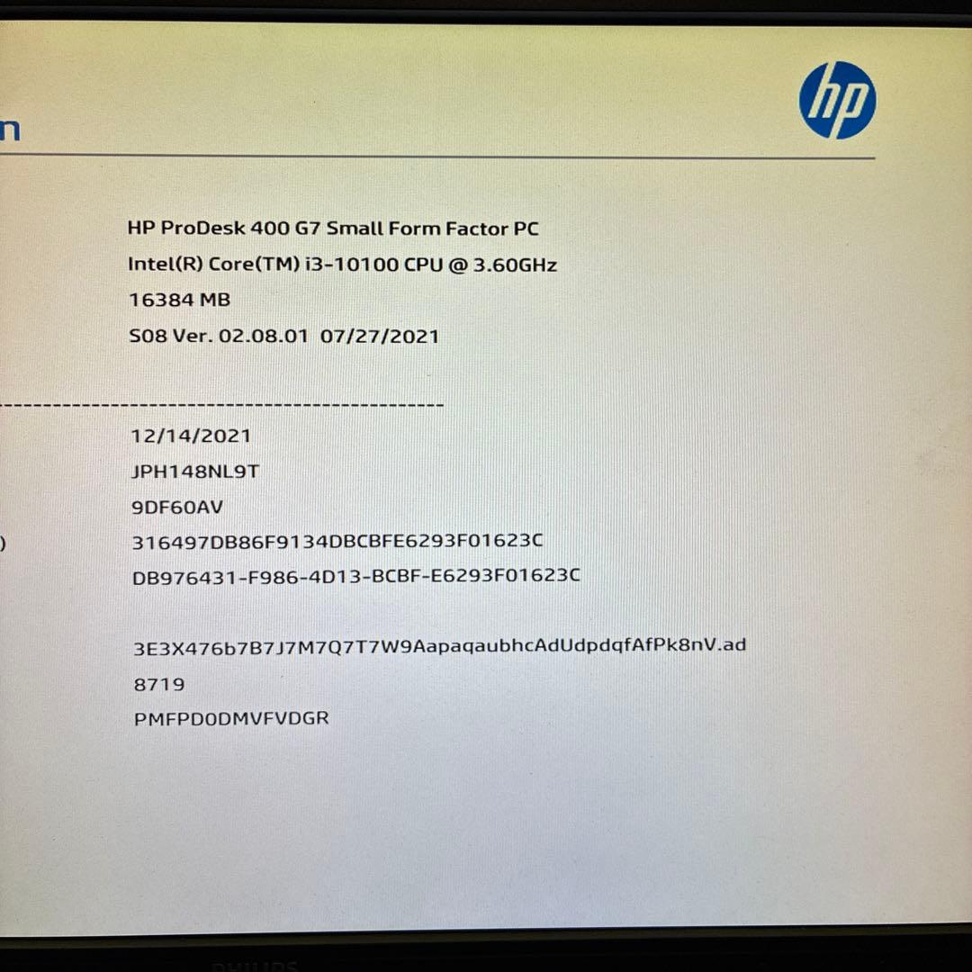 10世代！Core i3！HP ProDesk 400 G7！ジャンク品！