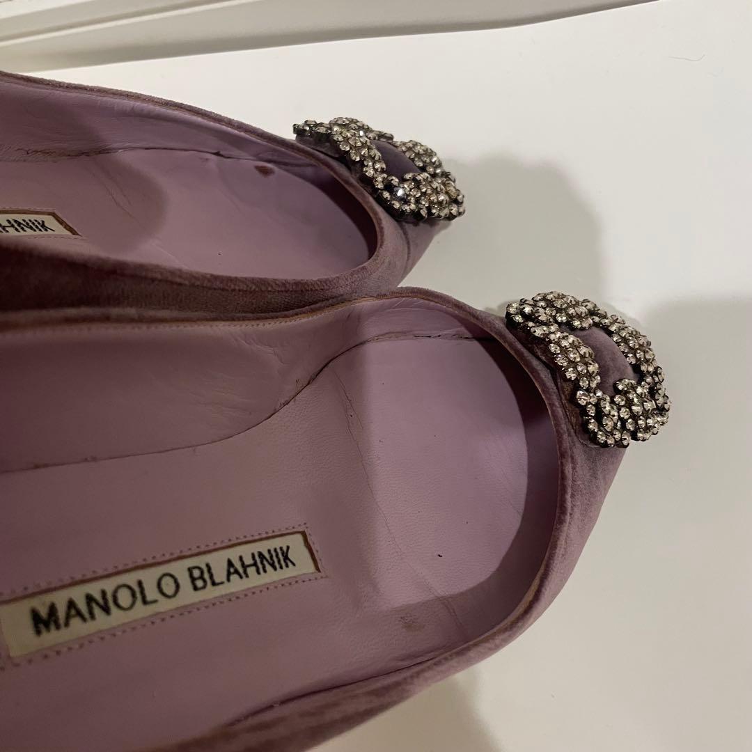 manolo blahnik マノロ hangisi ハンギシ フラットシューズ