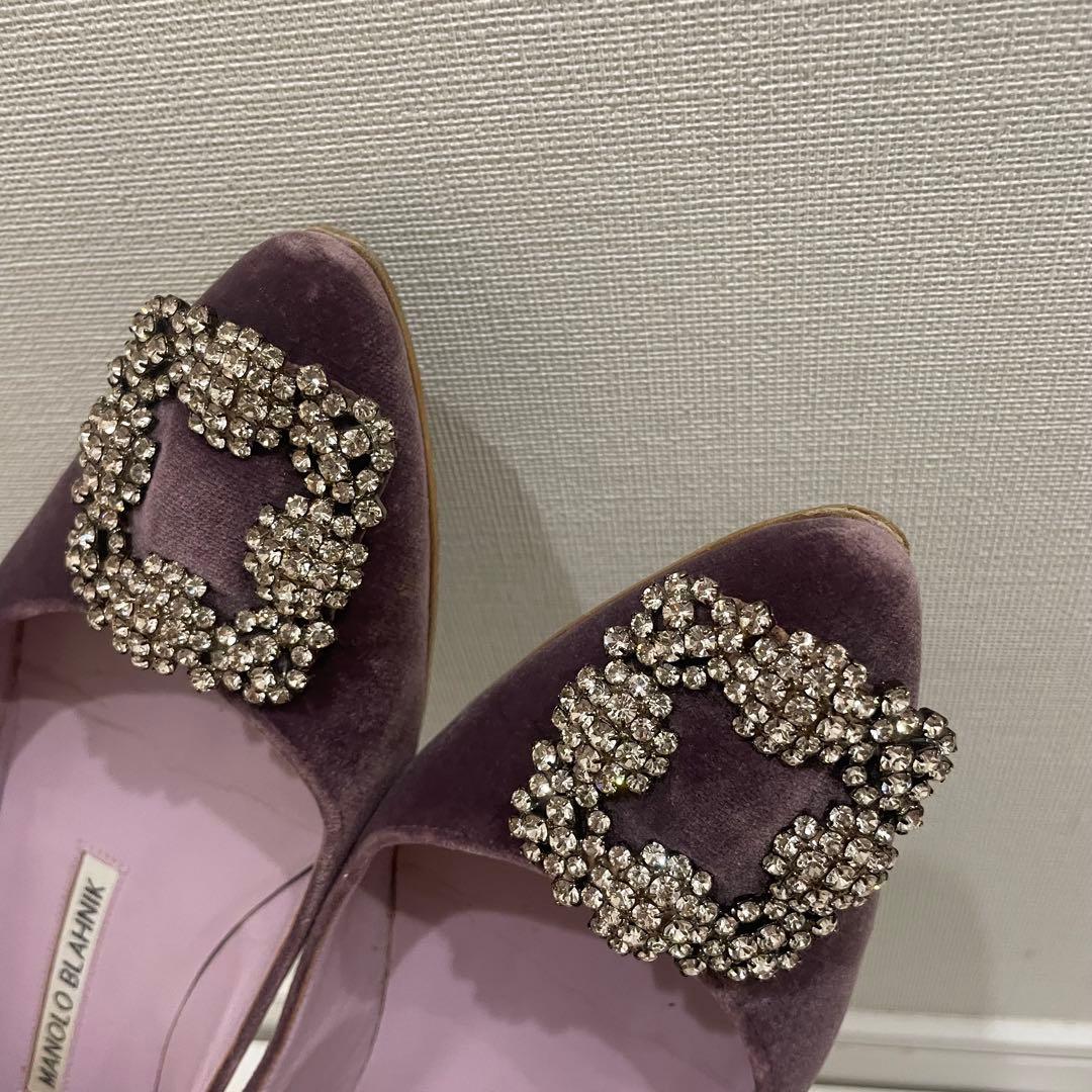 manolo blahnik マノロ hangisi ハンギシ フラットシューズ