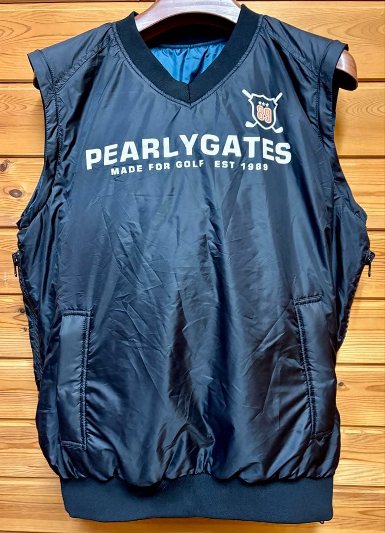 パーリーゲイツ　4way中綿スニード　黒×グリーン　サイズ4 (M)