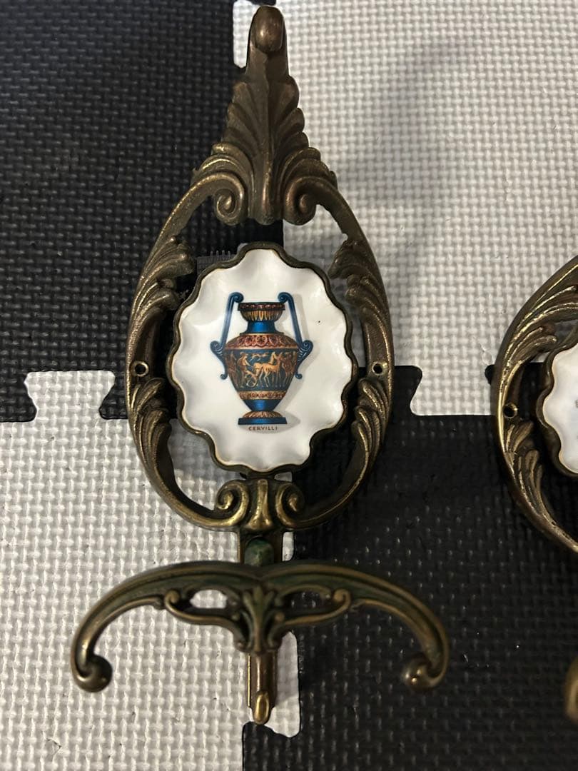 2個セット　アンティーク　ヴィンテージ　コート掛け　真鍮　ヨーロッパ