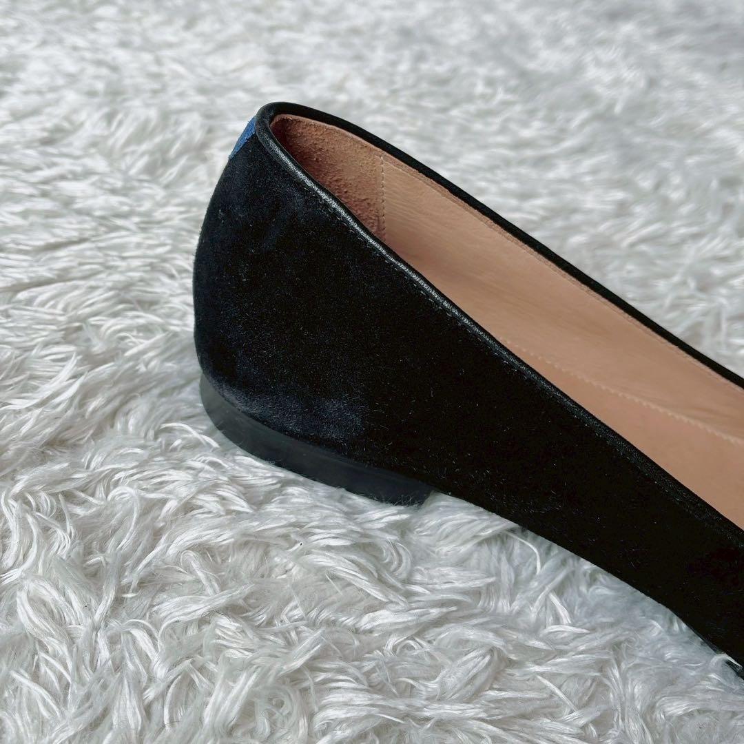 シャルテ フラットシューズ オペラシューズ黒×ゴールドタッセル付き 39 2/1