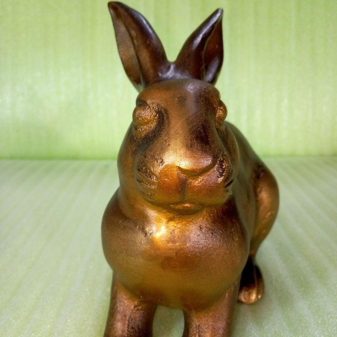 うさぎ　ラビット　rabbit　金属製　置物　リアル　インテリア　オブジェ　重い