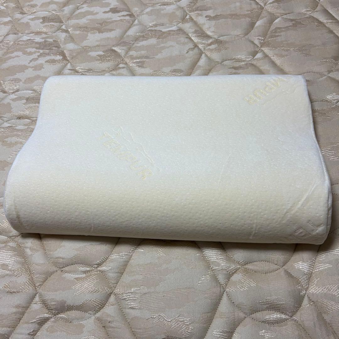 テンピュール　オリジナルピロー　Sサイズ　グレー色ピローケース付き　低反発