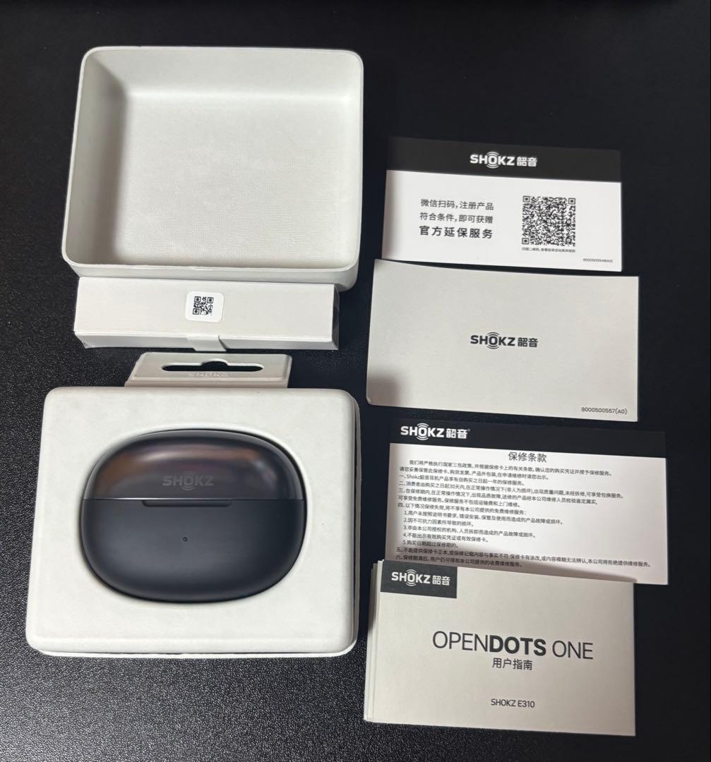 Shokz OpenDots ONE イヤーカフ ワイヤレスイヤホン　ブラック