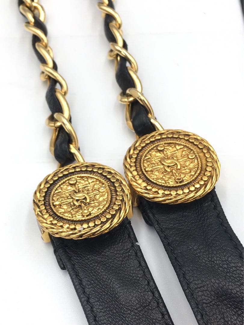 シャネル　CHANEL レザー　チェーン　ベルト
