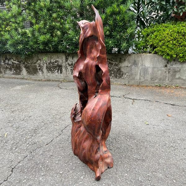 Y【伝統工芸】希少品！屋久杉？ 置物 飾り オブジェ インテリア 木製 傷あり