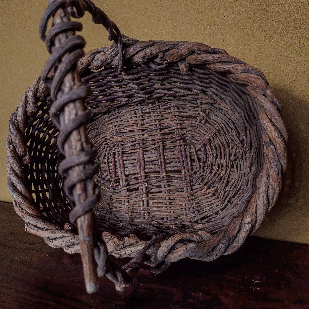 【民藝】古いかづらの籠 古道具 かご 籠