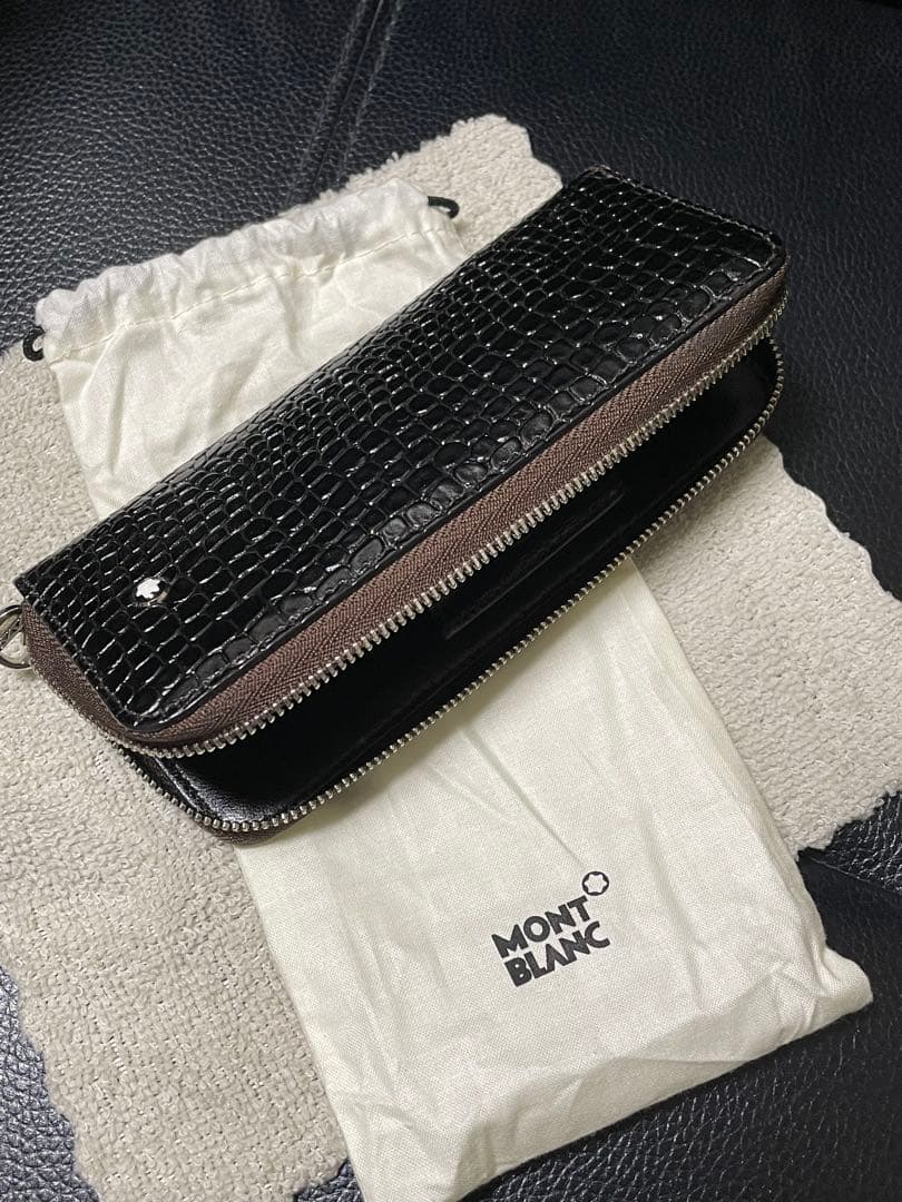 ‼️激レア‼️◾️美品◾️ペンケース2本差し◾️クロコダイル◾️ファスナー開閉式ボールペン◾️