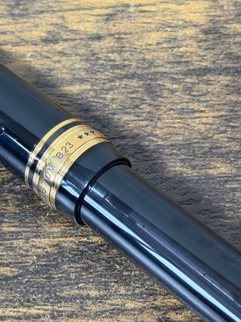 試筆のみ　2001年製　大型15号　823 14金　万年筆　プランジャー式　M