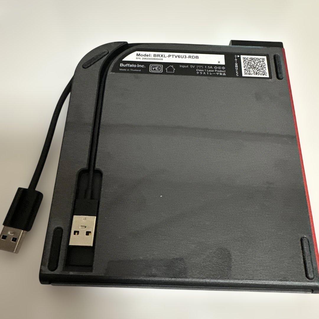 BUFFALO Blu-rayドライブ BRXL-PTV6U3-RDB