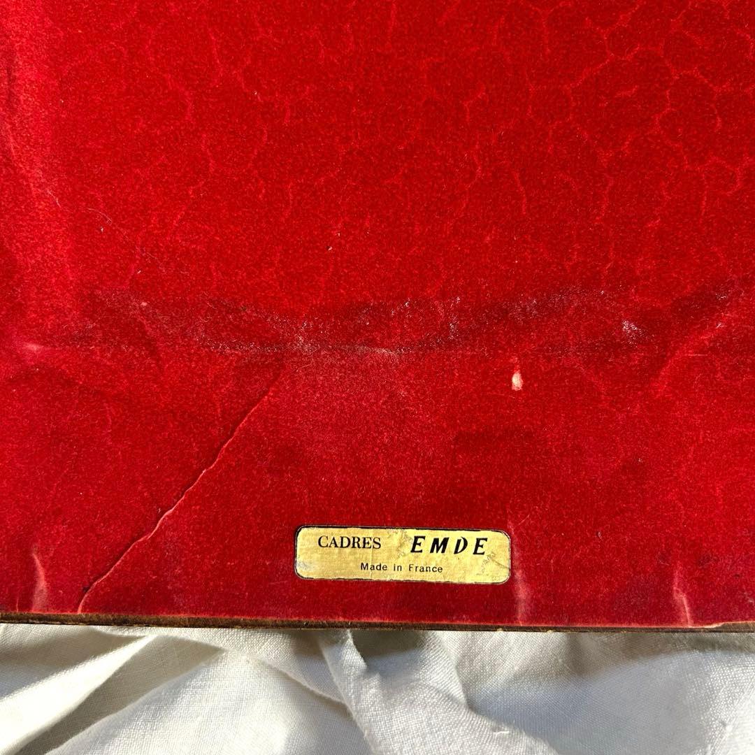 フランスアンティーク　ウォールミラー　鏡　壁掛アーチ　ダークグリーン