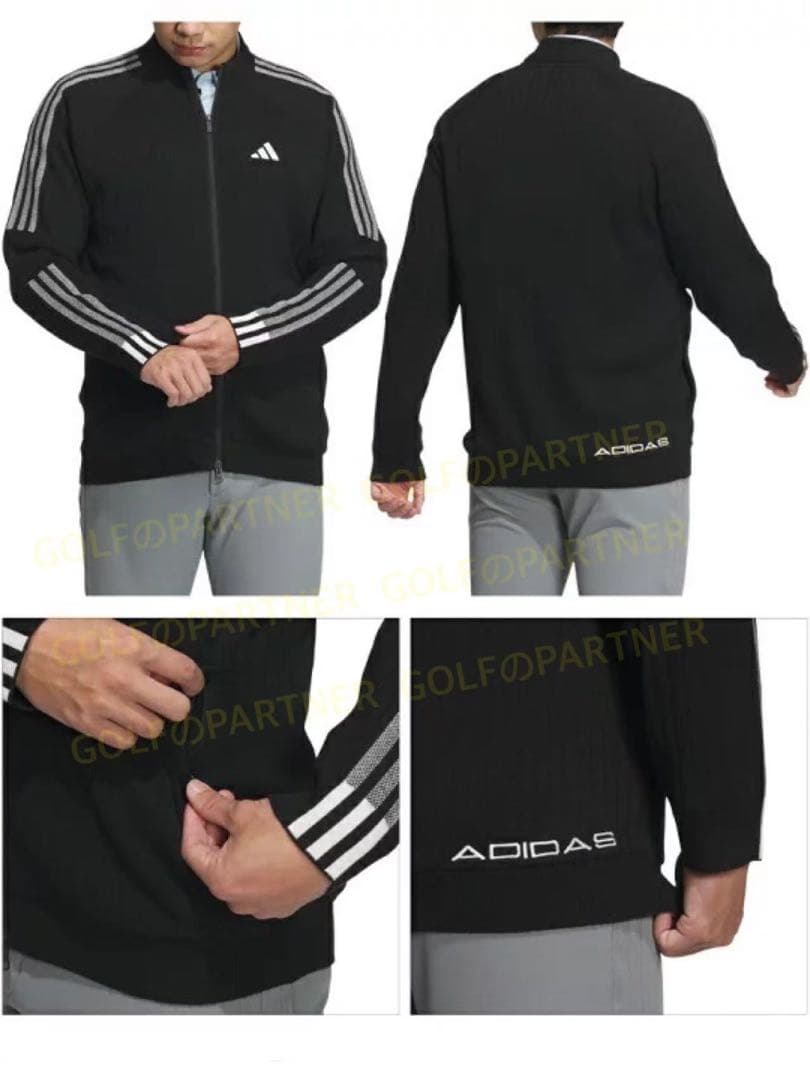 XL即日発送新品23100円アディダスゴルフ/メンズ/防風セータージャケット/黒