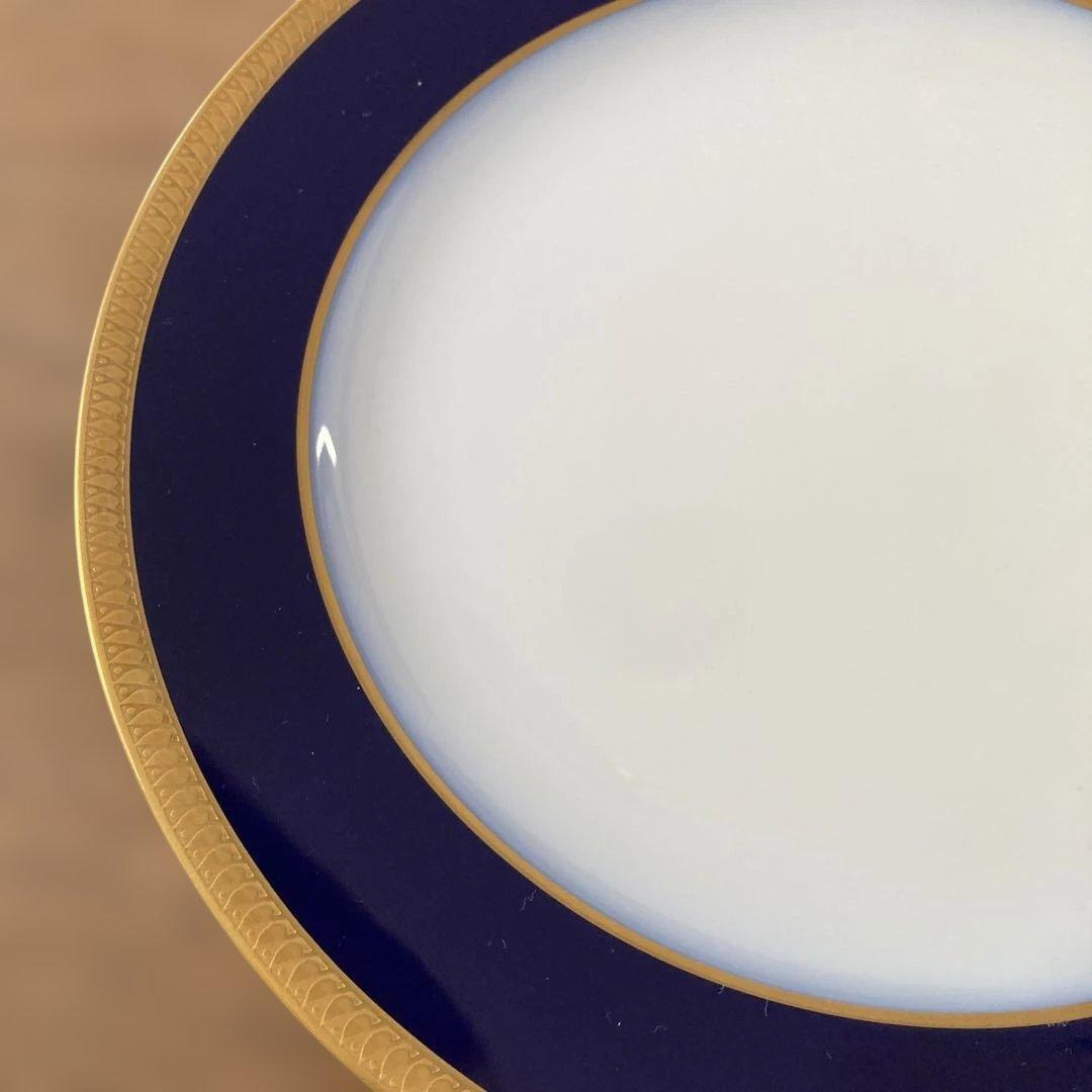 【ひろちゃん】大倉陶園　瑠璃片葉金蝕 26cmプレート5枚セット