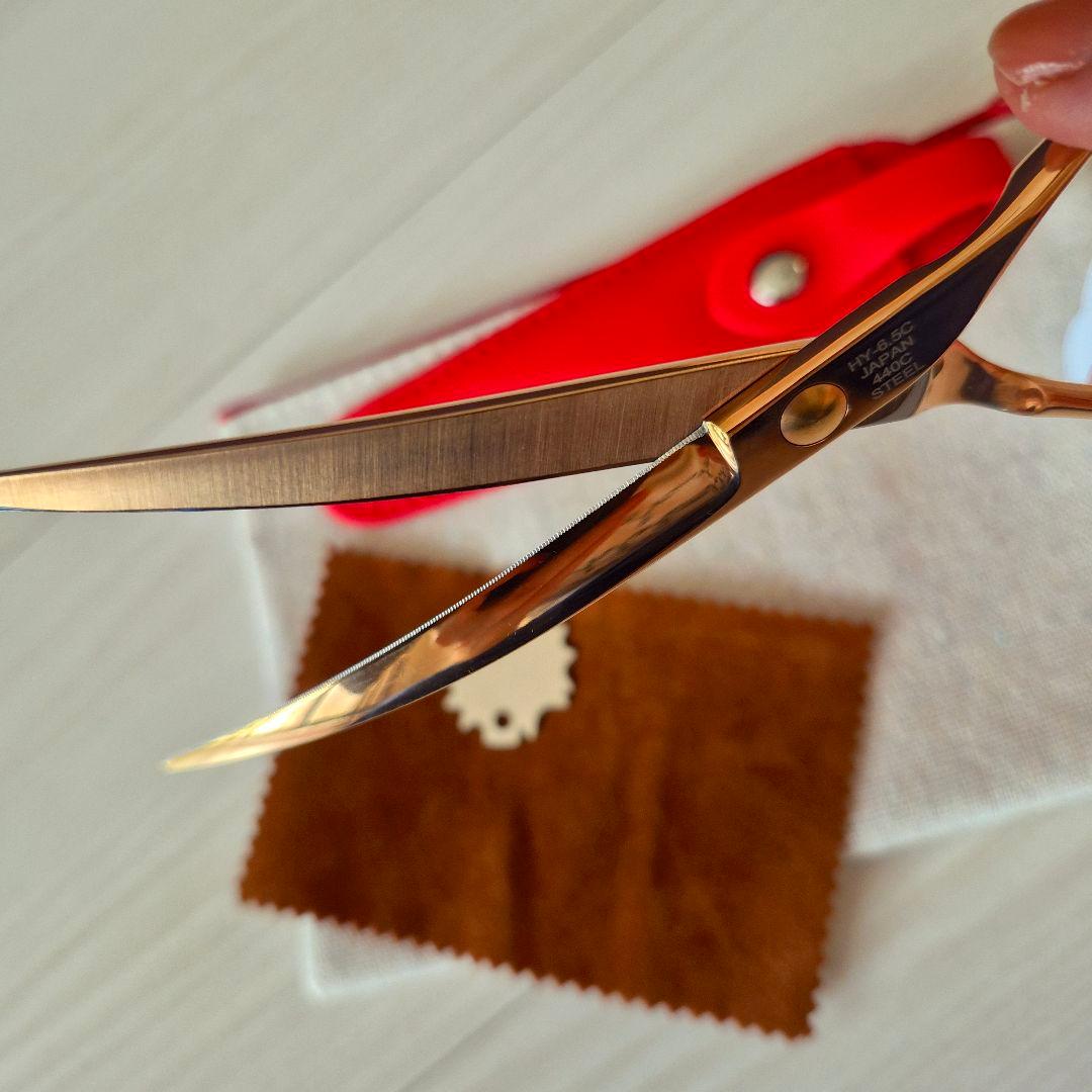 新品★フェニーチェ カーブシザー★ギザ刄 トリミングシザー6.5インチ