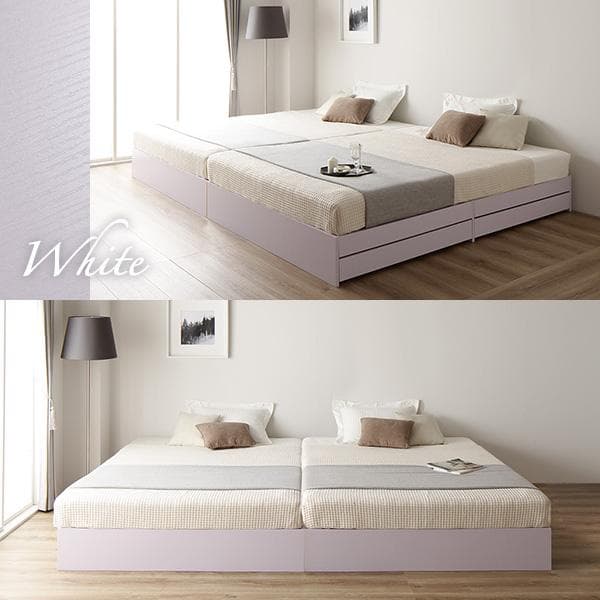 ベッド  ホワイト ダブル ポケットコイルマットレス付きds-2333085