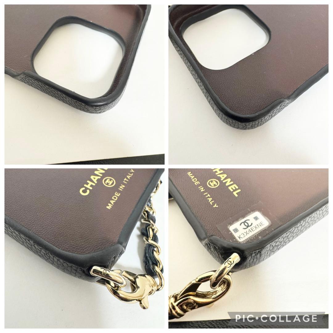 【美品】シャネル iPhone15pro ケース チェーンショルダー ココマーク