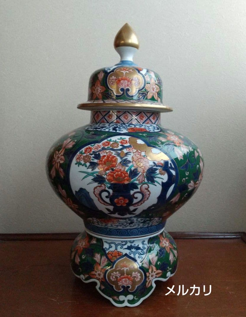 錦彩 壺 壷 藤井錦彩 ?? 飾り壷 在銘 大きい