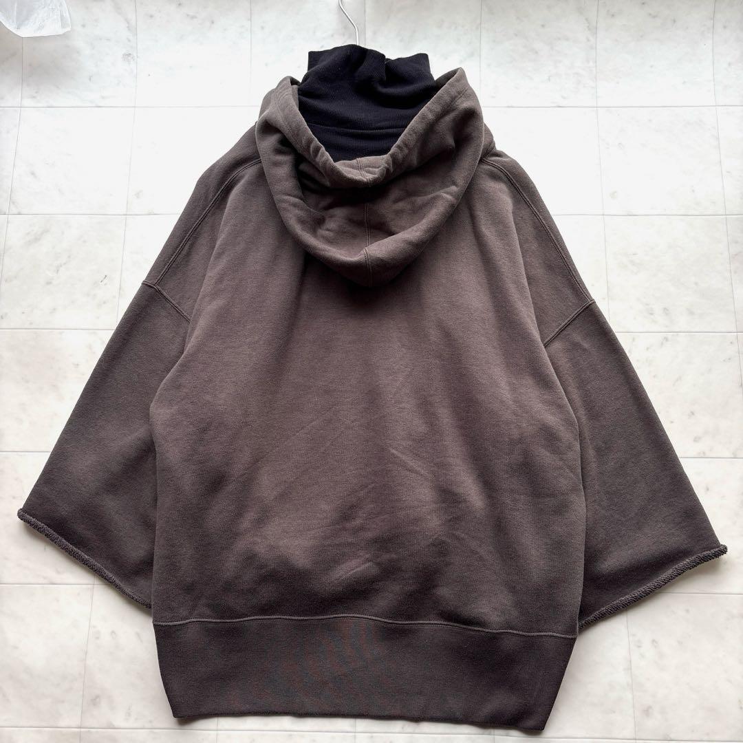 AP STUDIO ウールミックス ハーフジップフーディ ゆったり ブラウン