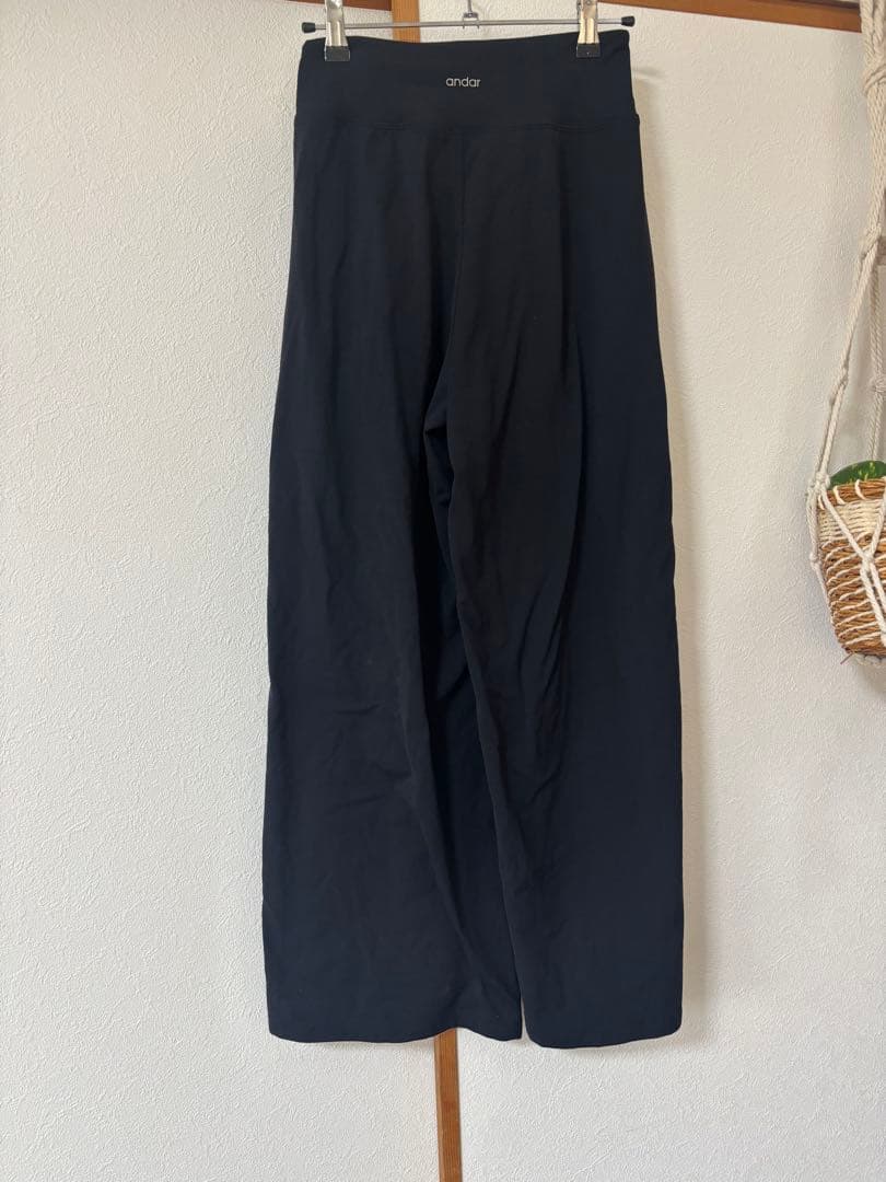 andar アンダール Airywin 裏起毛マキシワイドレギンス　S ブラック