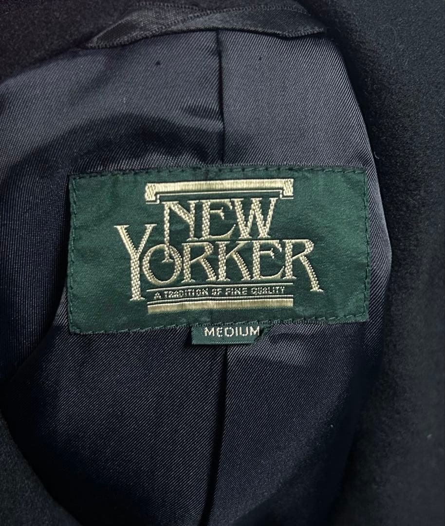 NEWYORKER カシミヤ混 ウールコート ブラック M 美品