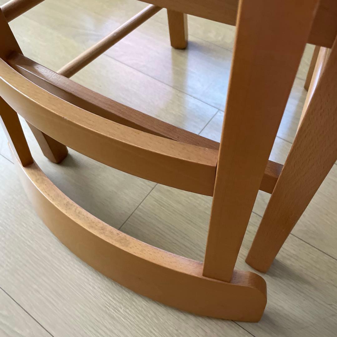 木製編み込み座面の椅子 2脚セット