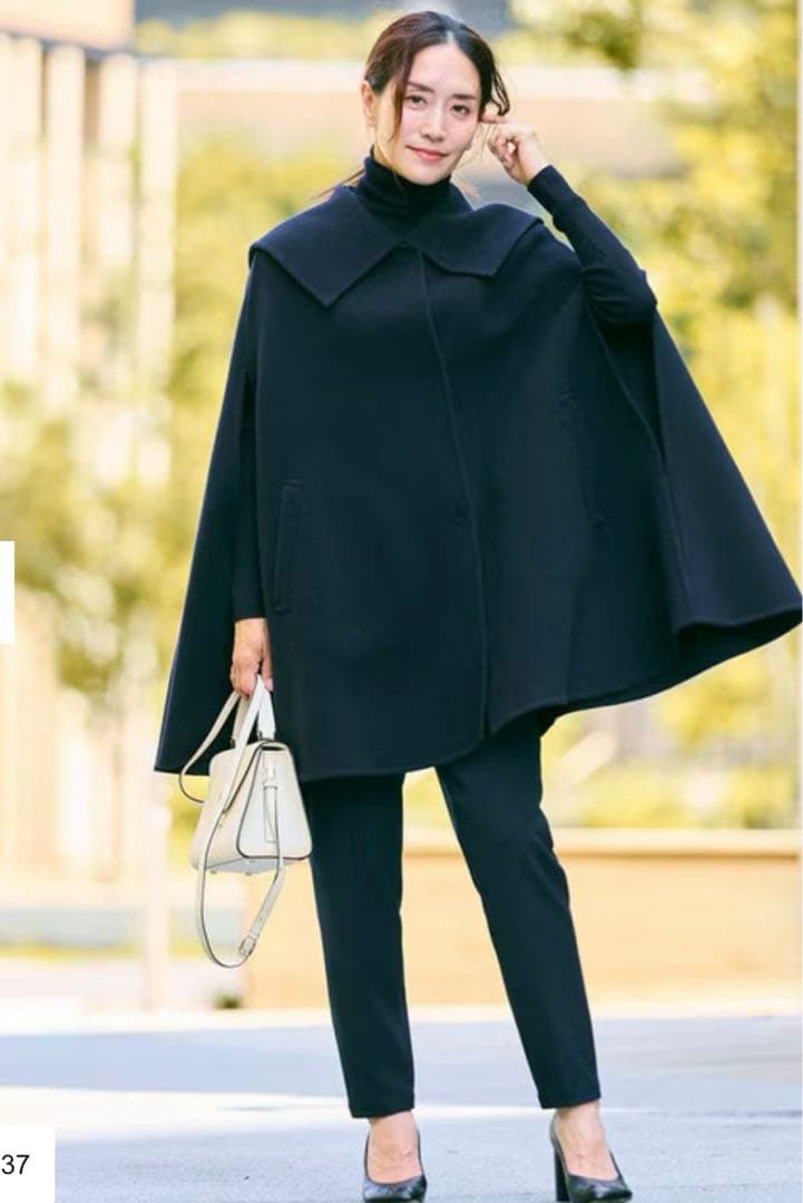 セーラーカラーダブルフェイスケープコート　#newans 新品✨