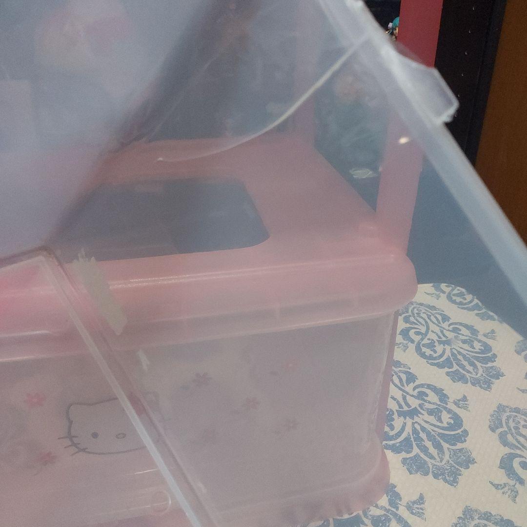 ハローキティ1998年 3段収納ボックス ピンク お花