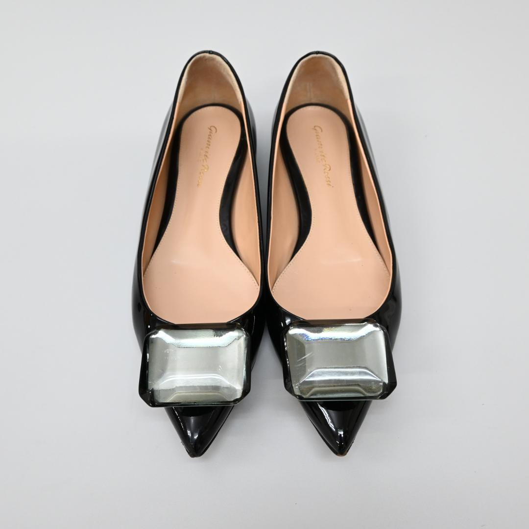 ■ □ 47369★年 ジャンヴィト ロッシ パンプス エナメル ブラック