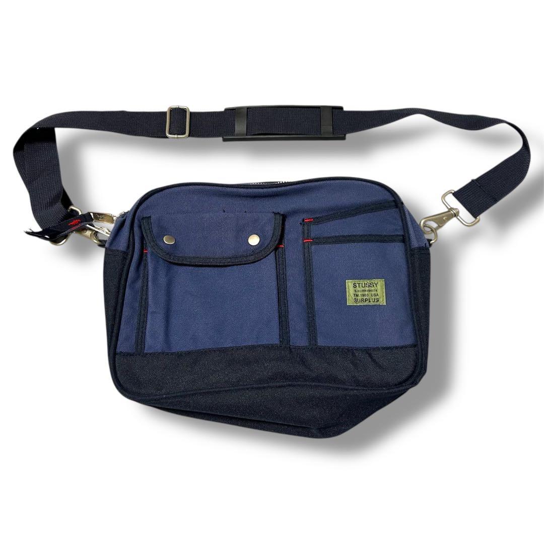 【激レア】OLD STUSSY 90s ショルダーバッグ ヴィンテージ ネイビー